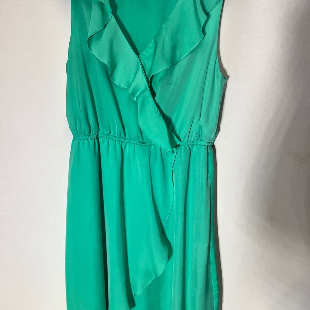BCBGeneration Blue Ruffled Smocked Mint Green Dress - Picture 2 of 8